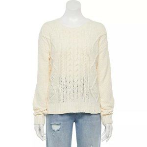 MED Juniors' Chenille Crewneck Sweater